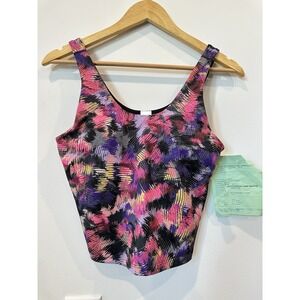 Isabella Womens Medium Geometric Scoop Neck Colorful Tank Top